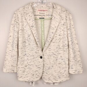 Anthropologie Cream Blazer Textured Knit Jacket